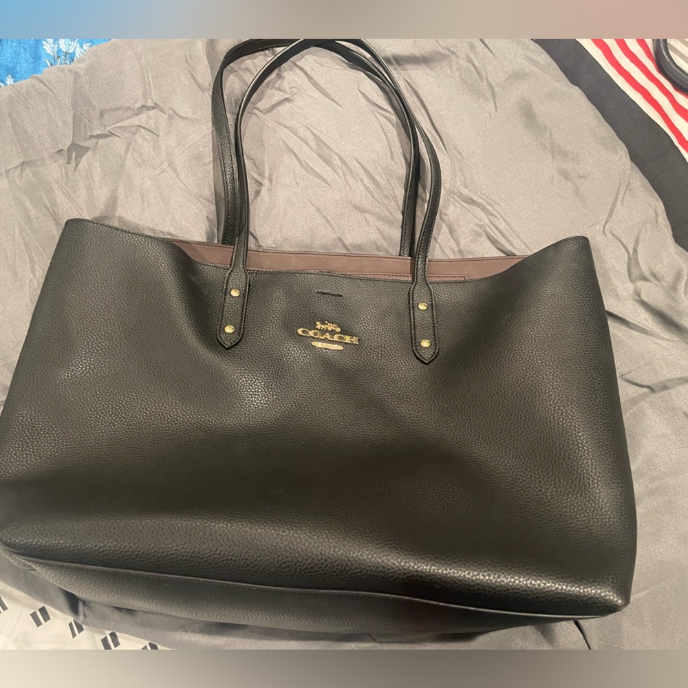 Black coach leather